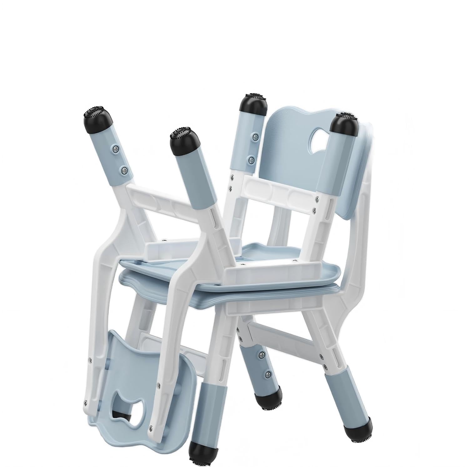 Acekool Set De 2 Sillas Infantiles Ergonómicas Gris Regulables En 3 Alturas – Plástico Resistente con Respaldo Confortable y Base Antideslizante – Ideal para Niños 2-8 Años, Hogar, Aula y Guardería