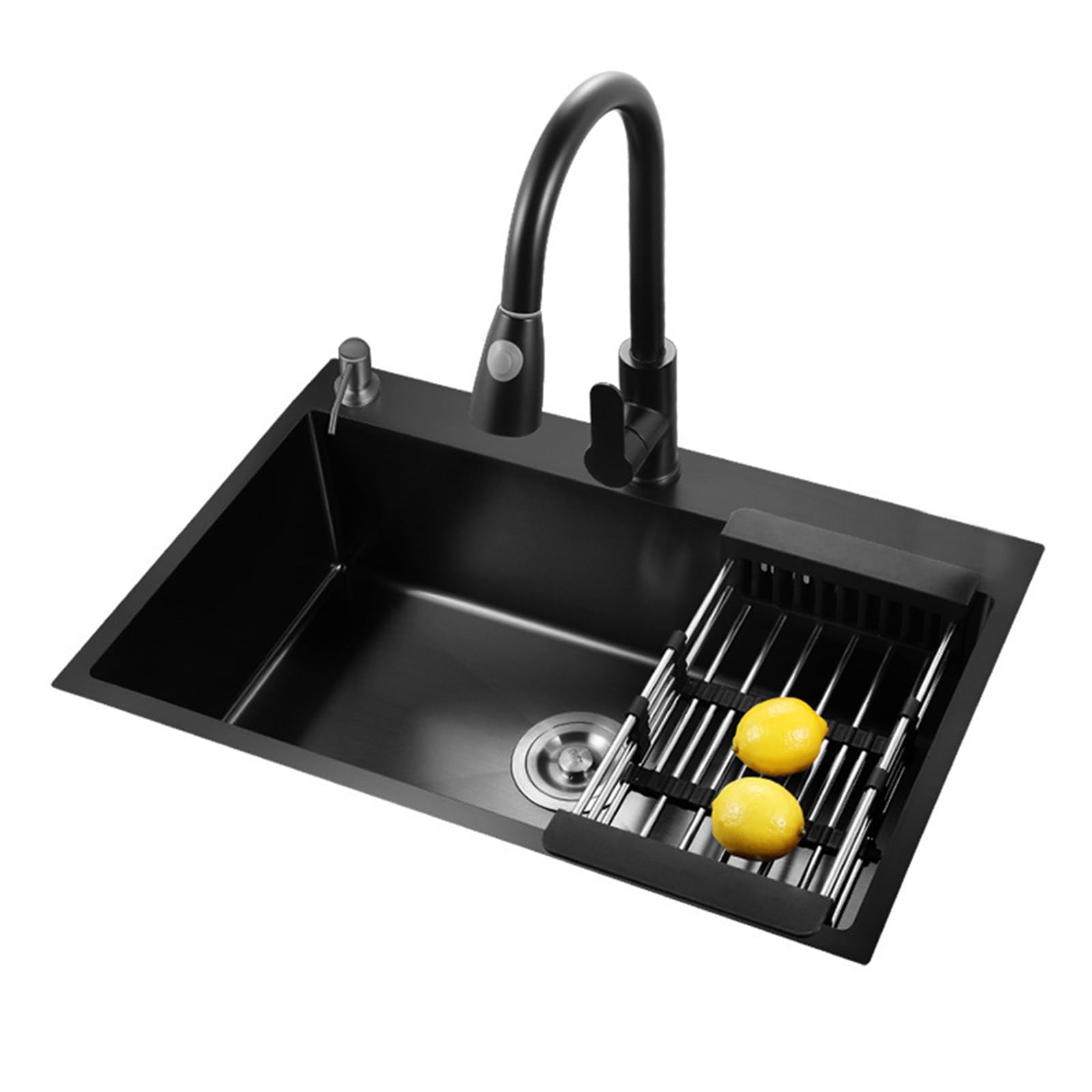 TAXXII Undermount Single Bowl Kitchen Sink, Stainless Steel Sink with Accessories, Drop in Topmount Sink(60X45cm/23.6X17.7in)