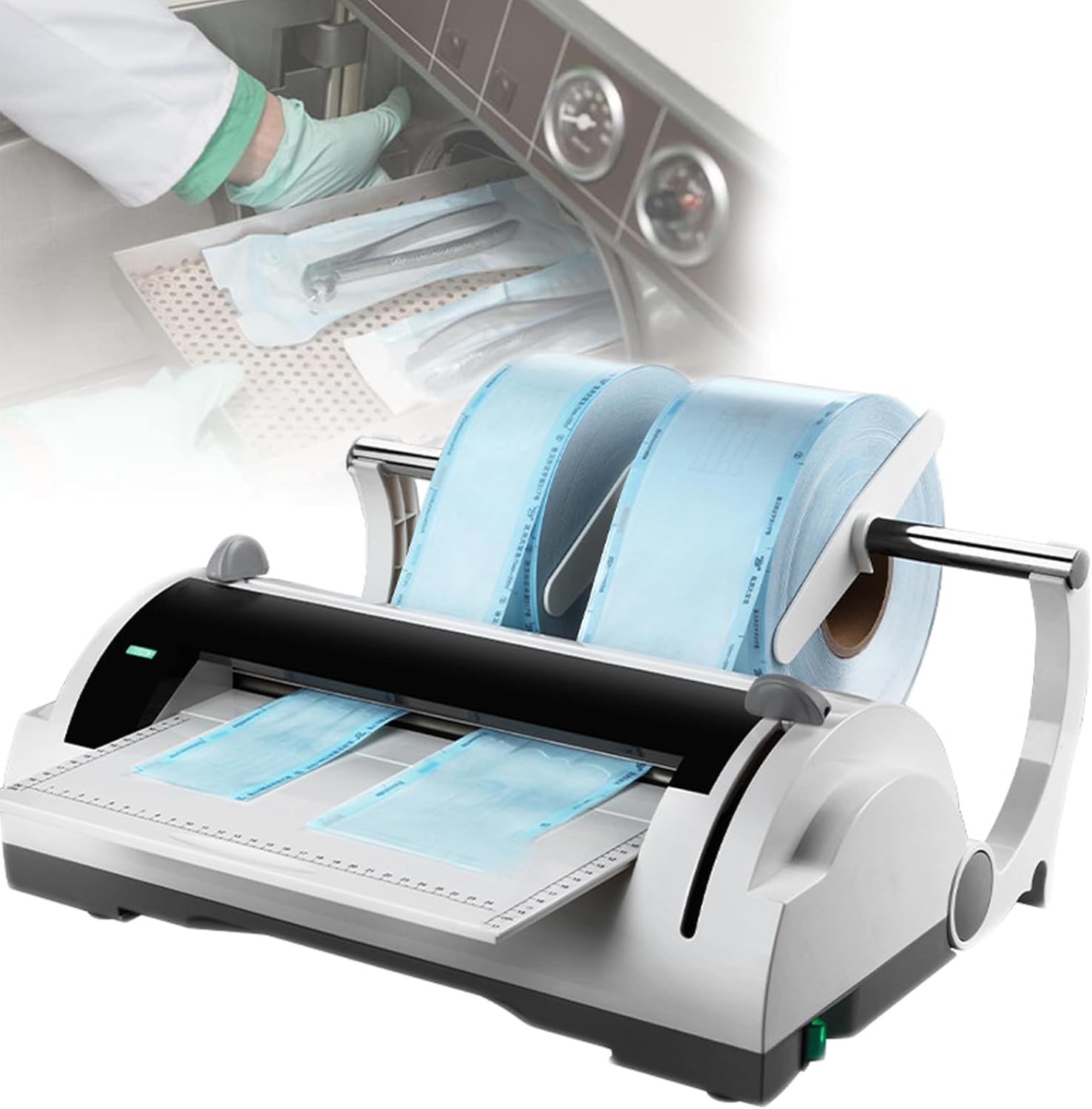 YNIYUJKL Sterile Sealing Machine, Automatic 100W Sealing Packing Machine, Sealing Temperature 180°C, Indentation Width 12Mm For Sterilization Pouch