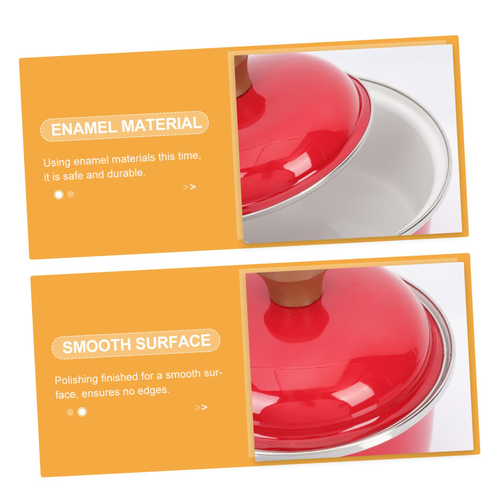 Olla para Leche Esmaltada Mango Antitérmico Cacerola para Leche Segura y Fácil de Limpiar Utensilio Cocina para Inducción y Gas para Cocinar Alimentos Infantiles
