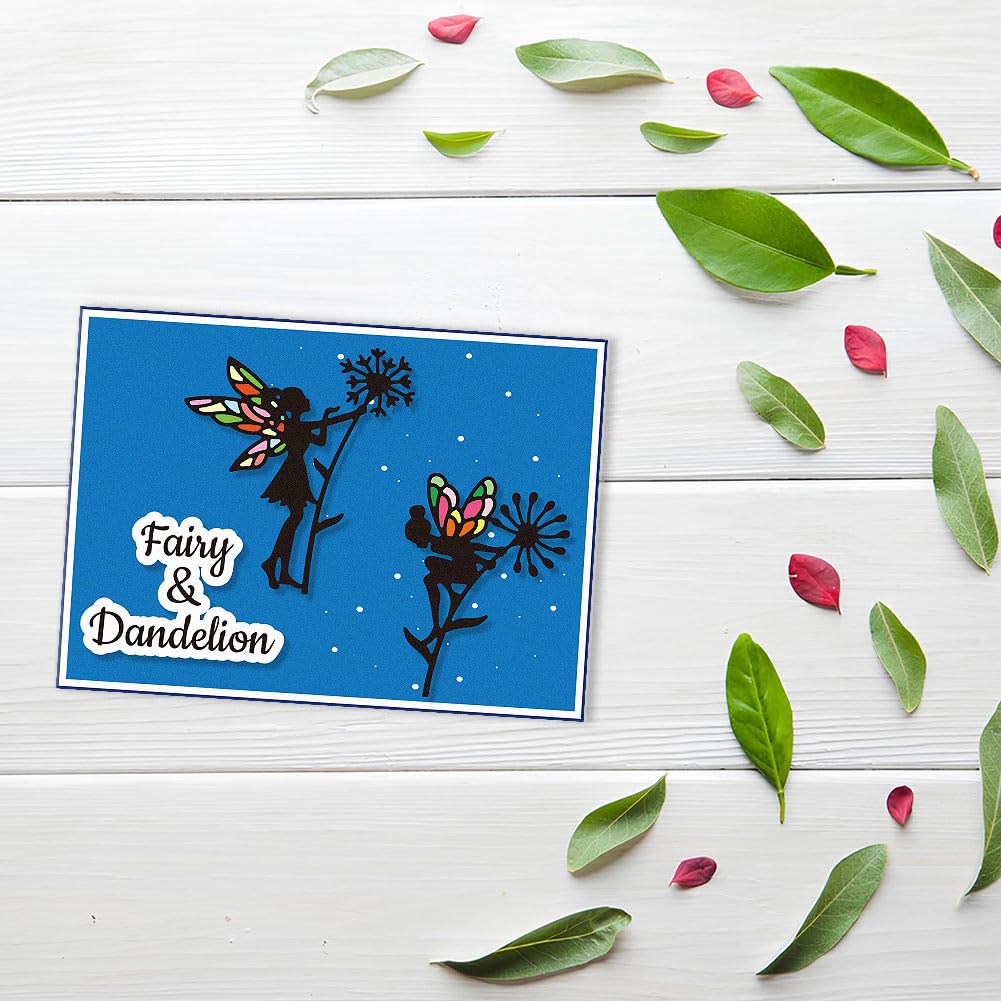 DELORIGIN 6 Styles Dandelion Fairy Cutting Dies Card Borders Stitch Die Cut Carbon Steel Die Cuts Stencils Card Scrapbooking Embossing Template Dies for DIY Paper Craft Albums Gift Decor - Image 3