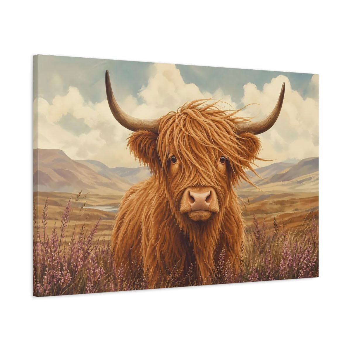 Tableau décoration salon vache Highland déco murale horizontale - 8