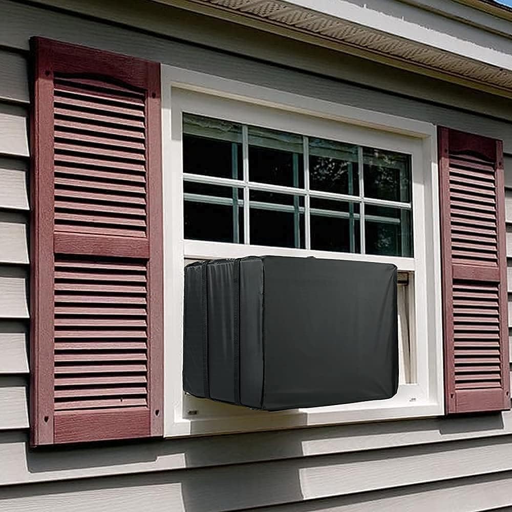Zomia Window Air Conditioner Covers for Outside Units, Window AC Cover Outdoor Waterproof -21.5"W x 16"D x 15"H Inches Black thumbnail