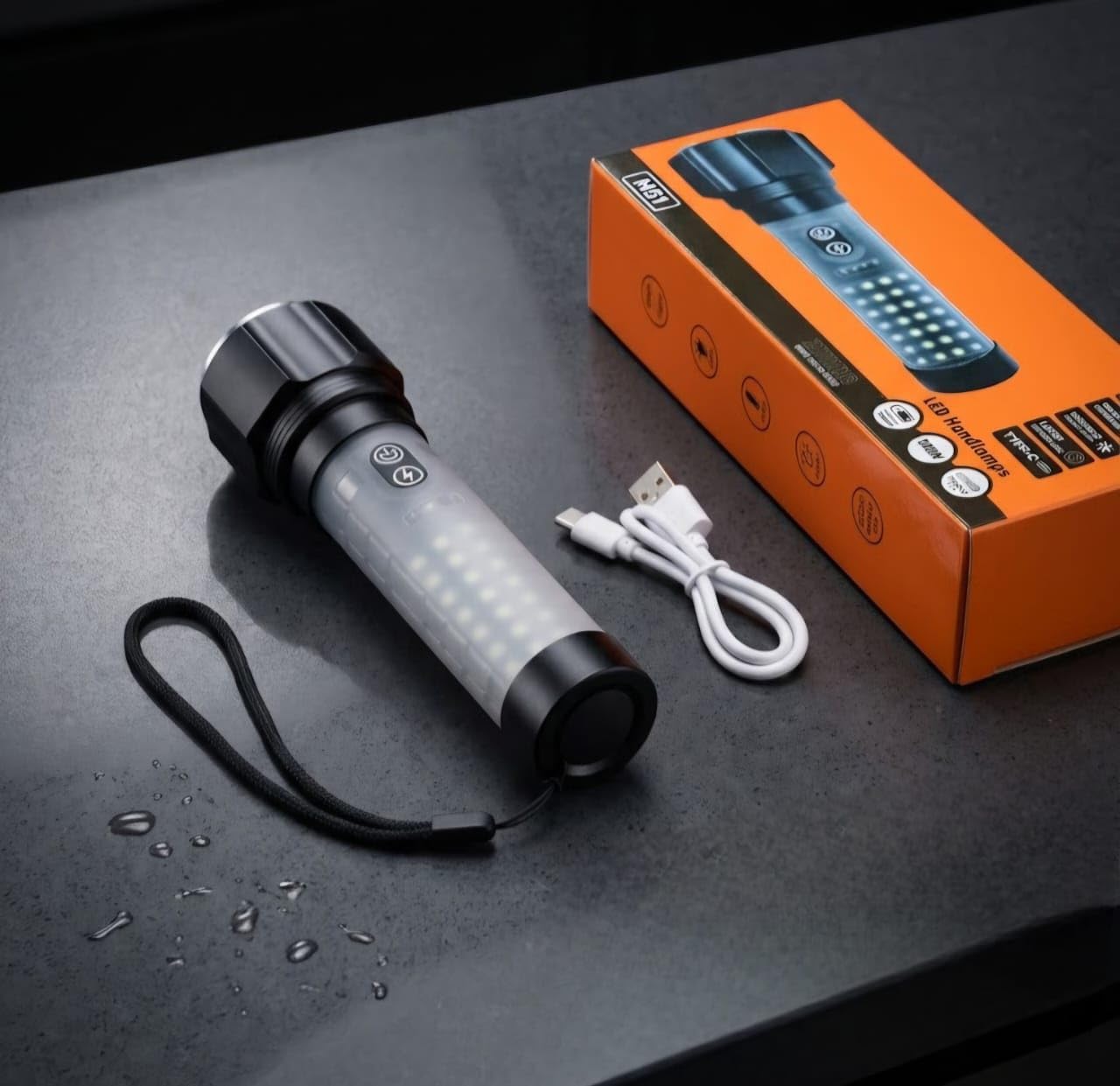 RL-M51 Professional 200W LED Searchlight Rechargeable Torch, 1000 Lumens High Power Flashlight, 700M Beam Distance, Aircraft Aluminum Body for Camping & Emergency-picture-32