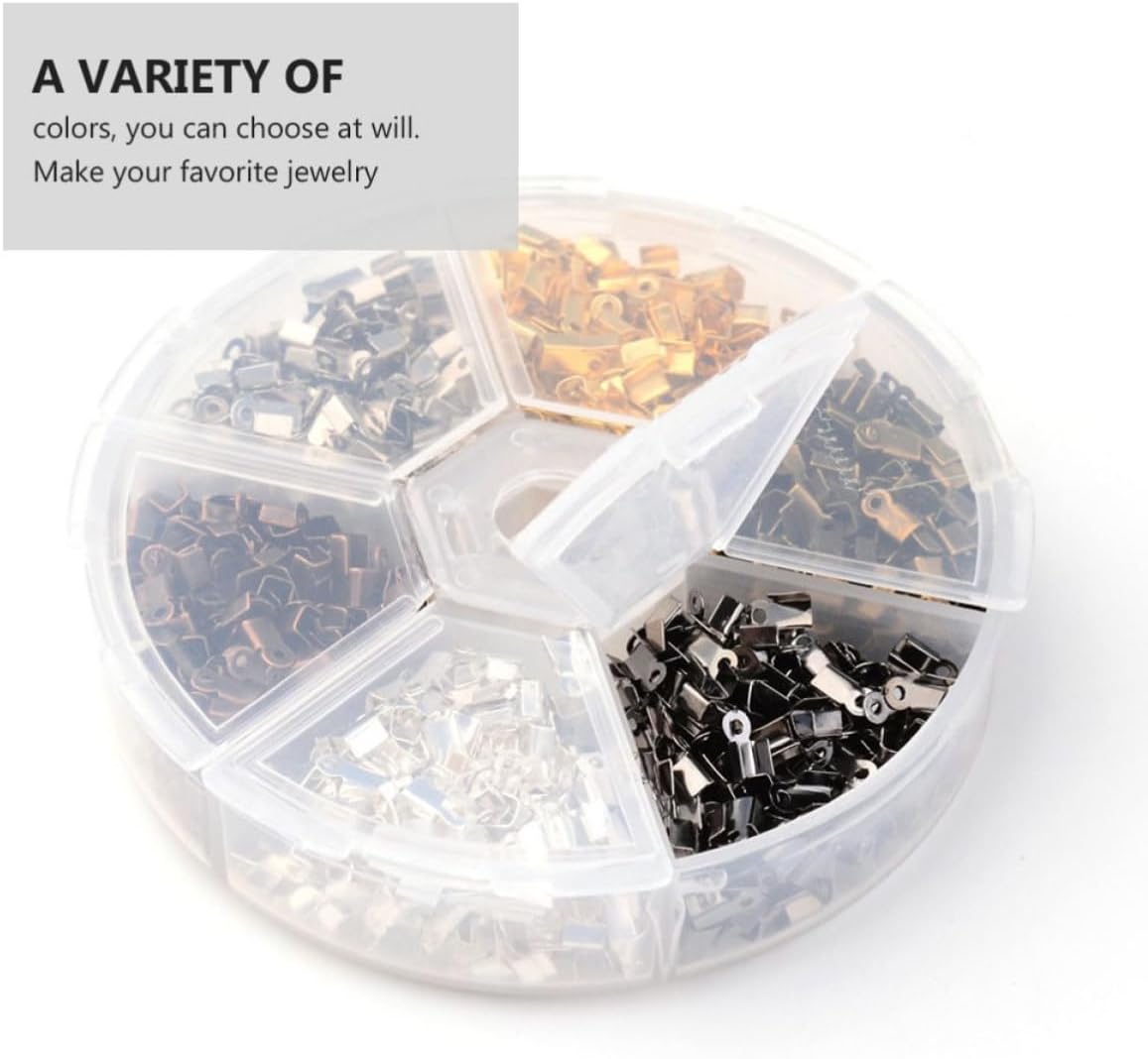 Alloy Findings Iron Fold Over Cord Ends for Jewelry Making