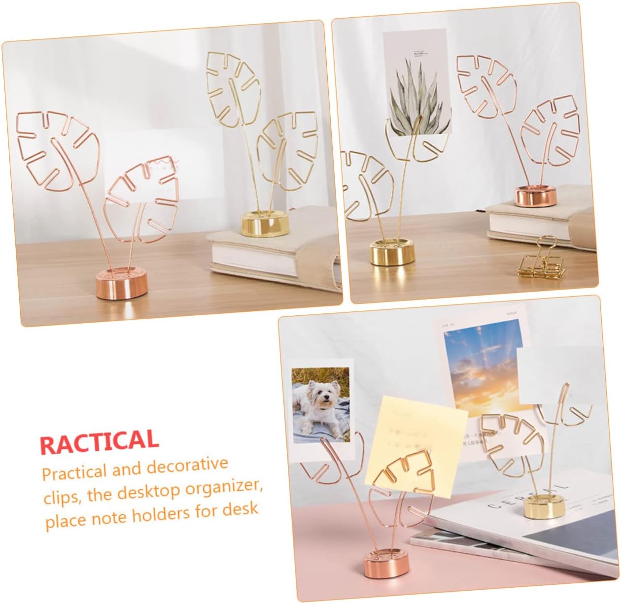2pcs Photo Clip Stands Business Card Holders Memo Clip Desk Decor Stationery for Home