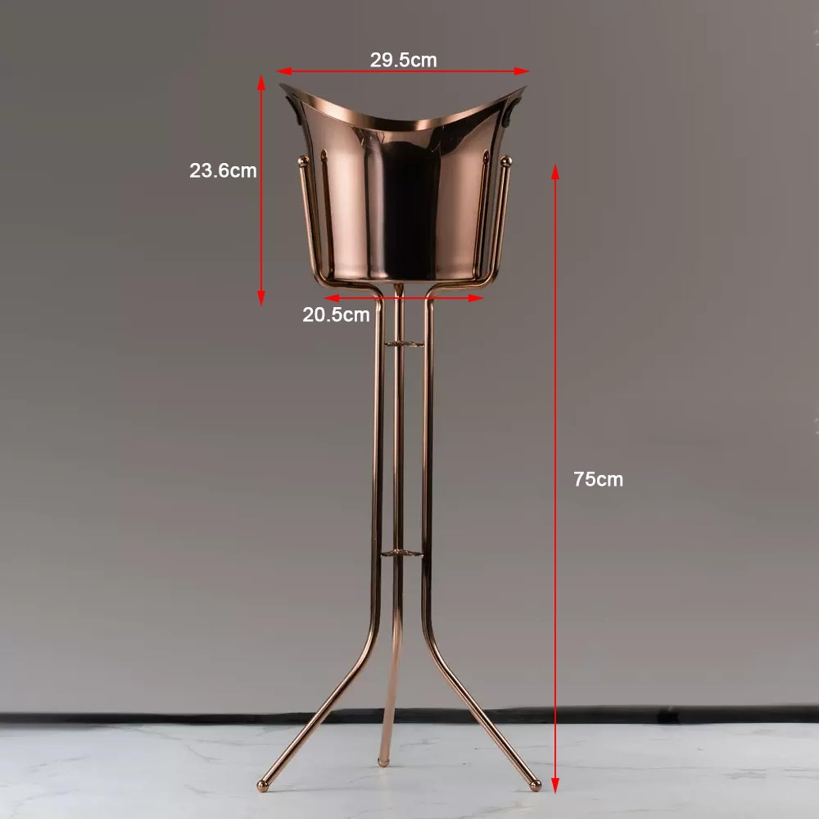Cubitera de Acero Inoxidable para champán con Soporte, cubitera de pie para Vino, Ideal para Fiestas, Bares, Bodas y Uso en Interiores y Exteriores.