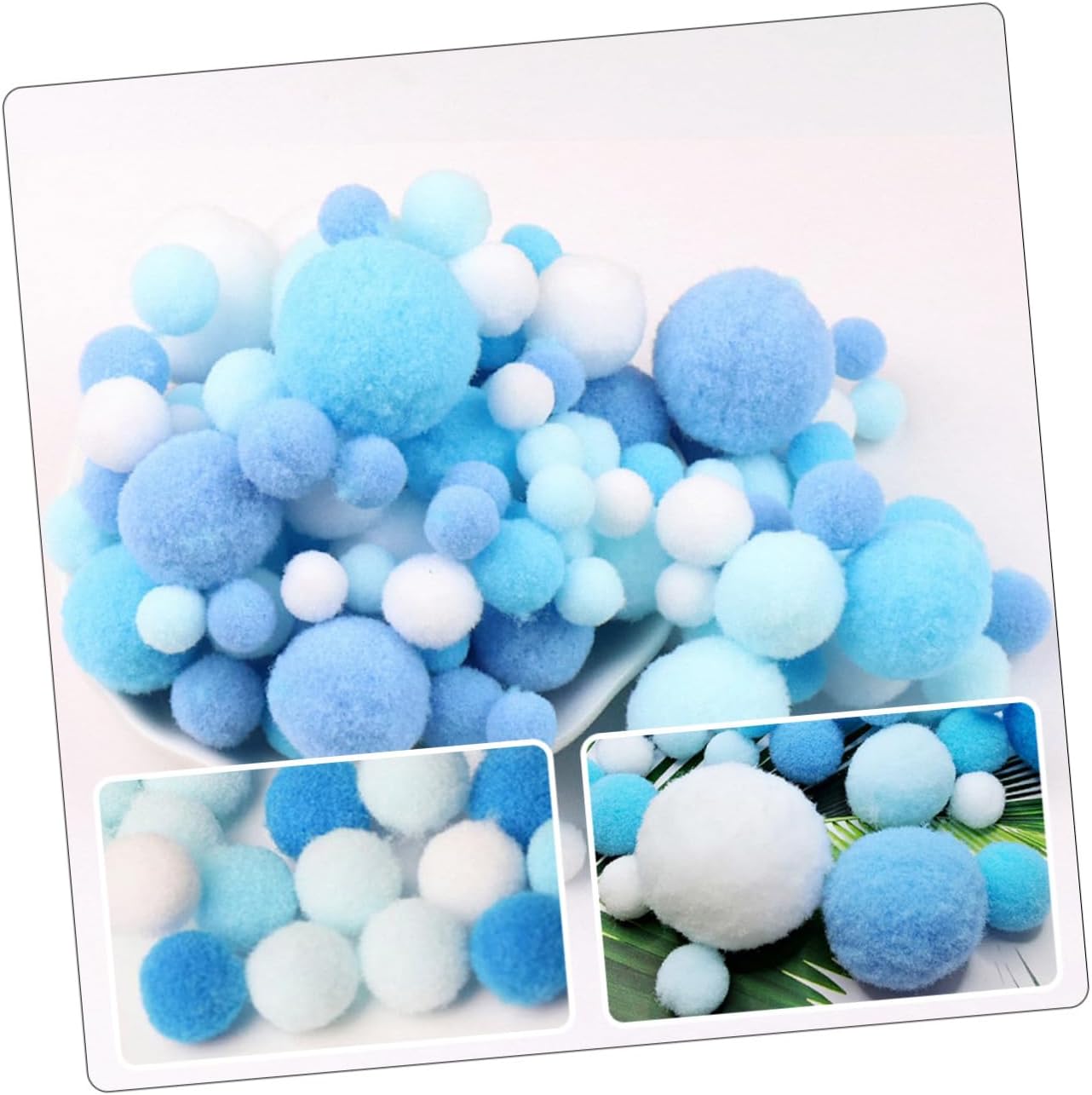 OSALADI Artificial Pompom Balls for DIY Crafting Multi Colored Fuzzy Pom Poms for Clothing Home Decor and Creative Projects