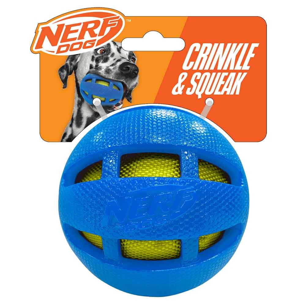 3 8in TPR Squeak and Crunch Ball Blue