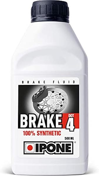 IPONE - Liquide de Frein et Embrayage Moto – Brake Dot 4 – 100% Synthétique - Point d’ébullition à sec 260°C – 500 ml - 1