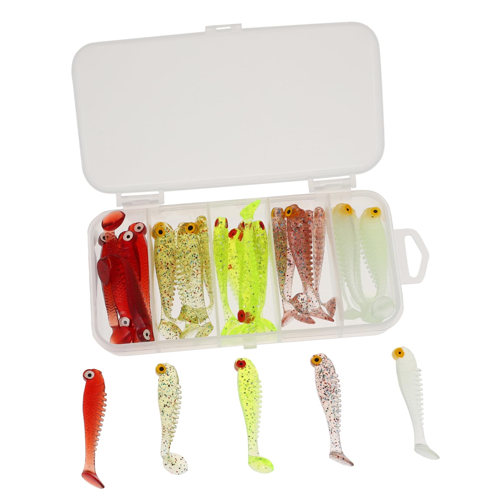 INOOMP Kits De Señuelos De Pesca con Cebo Falso Mini Cebos De Simulación para Pesca De Trucha Lucio Cebo De Plástico Blando para Peces Ranas para Pesca De Lubina Cebos De PVC
