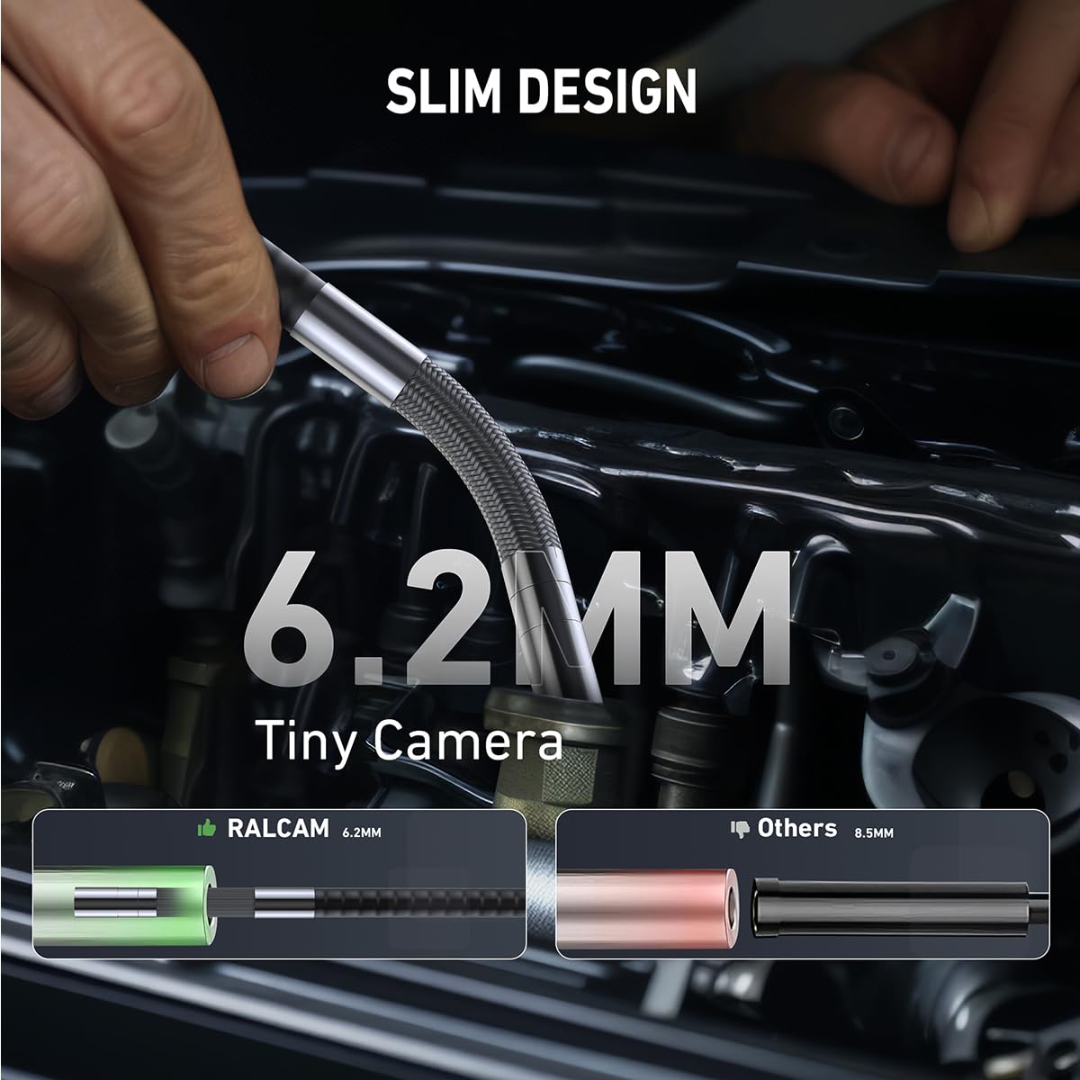 Webvision Endoscoopcamera met Triple Lens – FHD – 8mm – 2/5/10m Kabel – IP68