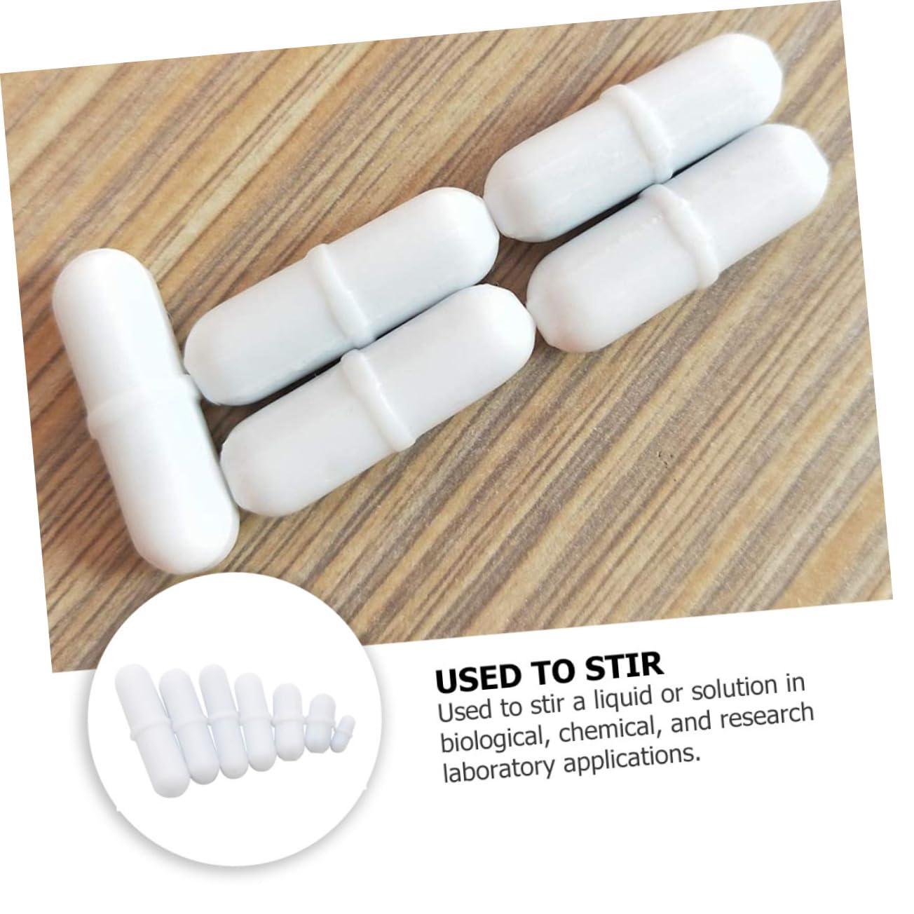 TOPBATHY 7 Pièces Barres de Mélange Magnétique Ptfe Agitateur Corrosion pour Laboratoire Accessoires de Mélange pour Flacons et Récipients