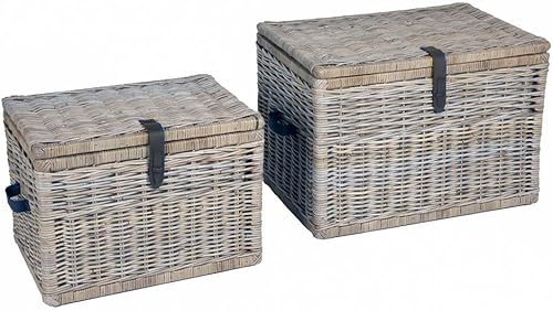 Miniatura 3 de The Basket Lady, baúl profundo de mimbre para almacenamiento