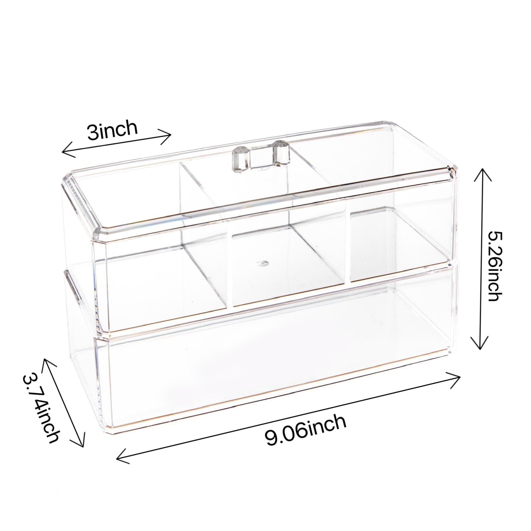 Organizador de accesorios para el cabello de 2 capas para niñas, organizador acrílico para diadema, lazos, pinza para el cabello, organización de hisopos de algodón, soporte para clip para el 3