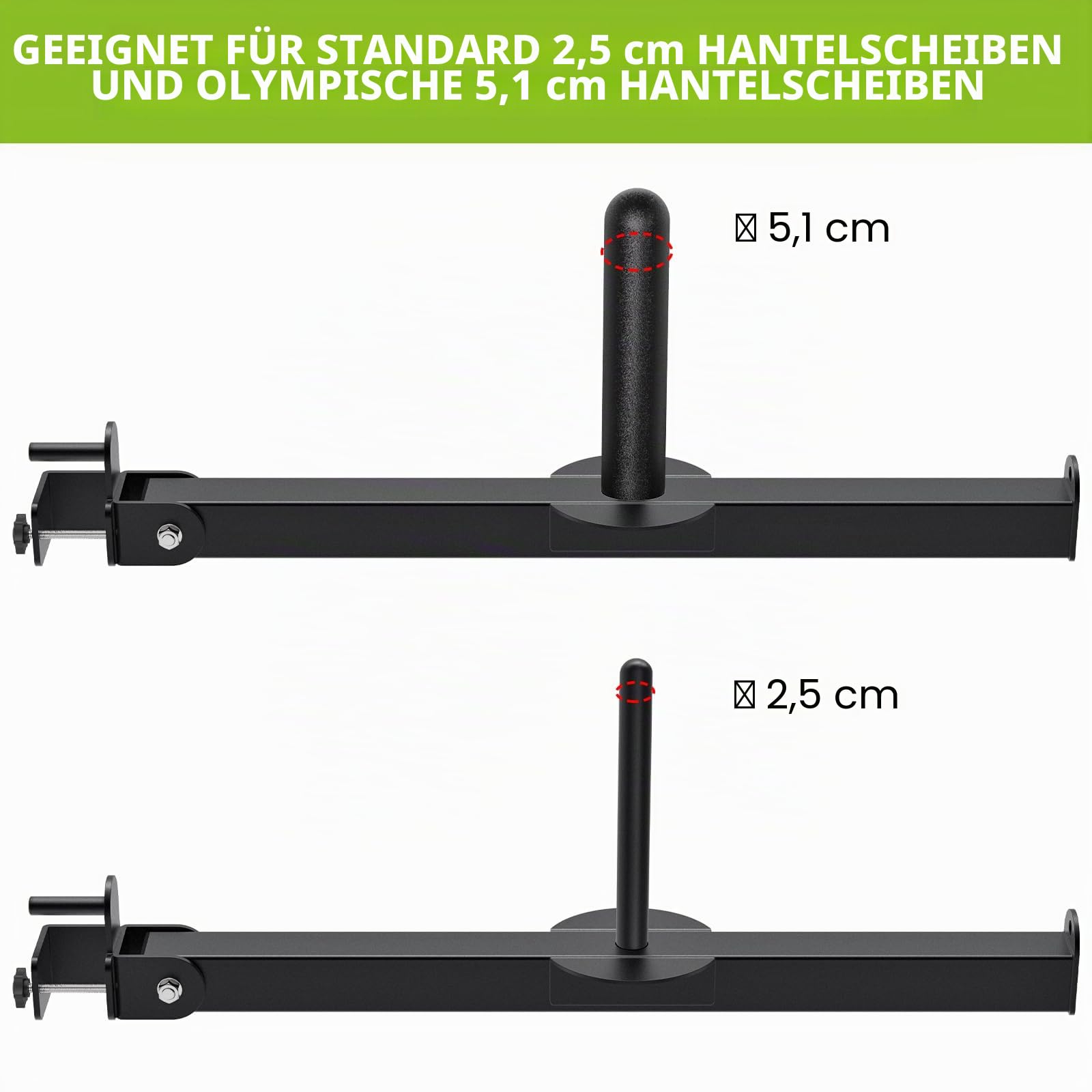 Kipika Belt Squat Lever Arm Attachment for 2„ x 2“ and 3„ x 3“ Square Tube Power Cages - Landmine Attachment for Strength Training - Kompatibel mit 1„ und 2“ Hantelscheiben