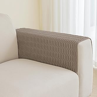 Muamar Couch Arm Covers Chair Arm Covers, Non Slip Sofa Arm Covers, Armrest Covers for Sofa, Furniture Covers Couch Protector Set of 2pcs (26x26inch, Brown)