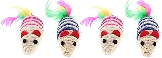 Ipetboom 4pcs Chew Toys Mice Cat Toys Mouse Cat Toys Toy Mouse Cat Mouse Toys for Indoor Cats Cat Mice Toy Cute Mouse Kitten Toys Mice Shape Kitten Toys Mouse Toy for Cats Pet Sisal Tail