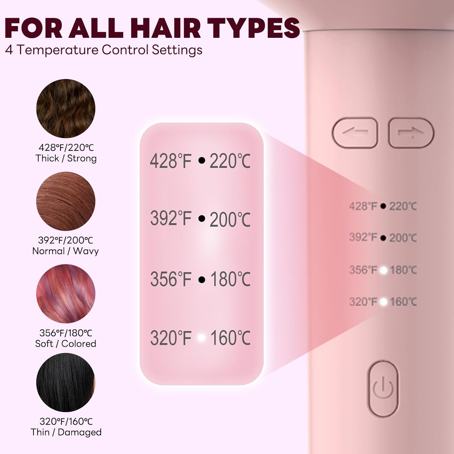 Automatic Rotating Curling Iron 1 Inch Automatic Hair Curler Dual Voltage Portable for Worldwide Travel Hair Curling Wand for Long Hair Easy to Use Ceramic Anti-Scald Tangle-Free for All Hair Types