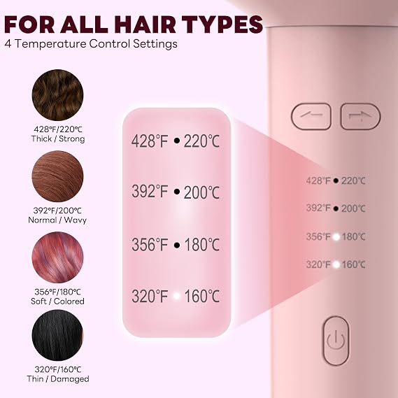 Automatic Rotating Curling Iron 1 Inch Automatic Hair Curler Dual Voltage Portable for Worldwide Travel Hair Curling Wand for Long Hair Easy to Use Ceramic Anti-Scald Tangle-Free for All Hair Types
