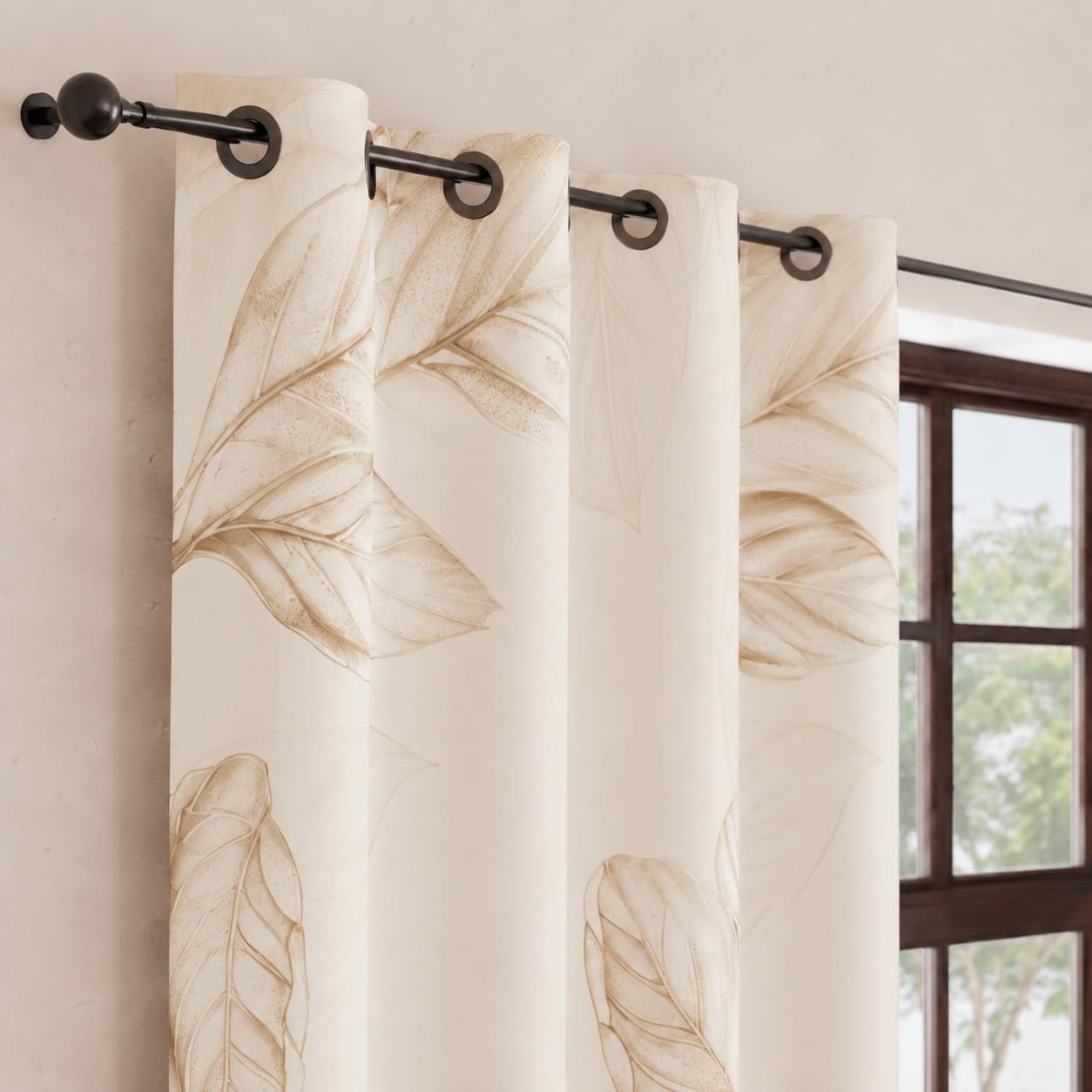 PETTI Artigiani Italiani - Tende a Pannelli per Interno con Anelli 2 Pezzi 140x280cm, Tenda Camera da Letto e Soggiorno Oscuranti Isolanti e Moderne, Floreale F150, 100% Made in Italy