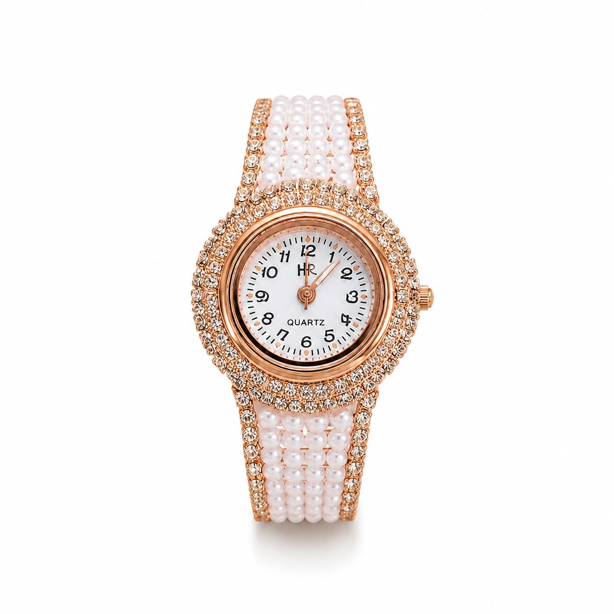Women's Bracelet Watch, Rose Gold Tone, Pearl and Crystal Embellished Band, Quartz Analog Dial-picture-49