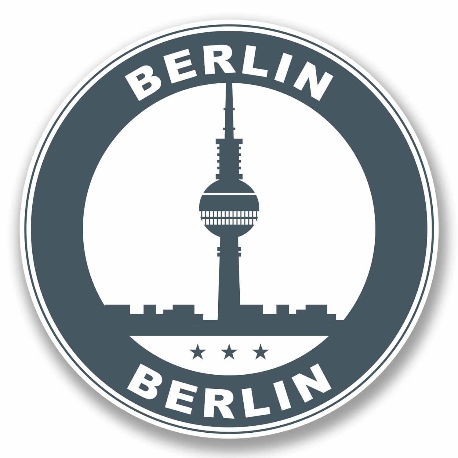 Destinationvinyl Multi 2 X 10Cm Berlin Germany Vinyl Sticker Luggage Travel Tag German Label Fun #9800 (10Cm Wide X 10Cm High)