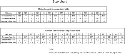 men and women shoe size chart