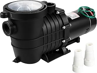 VEVOR 1HP Swimming Pool Pump, Dual Voltage 110V/220V, Circulates 5544GPH for Efficient Water Movement Above Pools, Includes Strainer Basket & Two 1-1/2'' NPT Connectors
