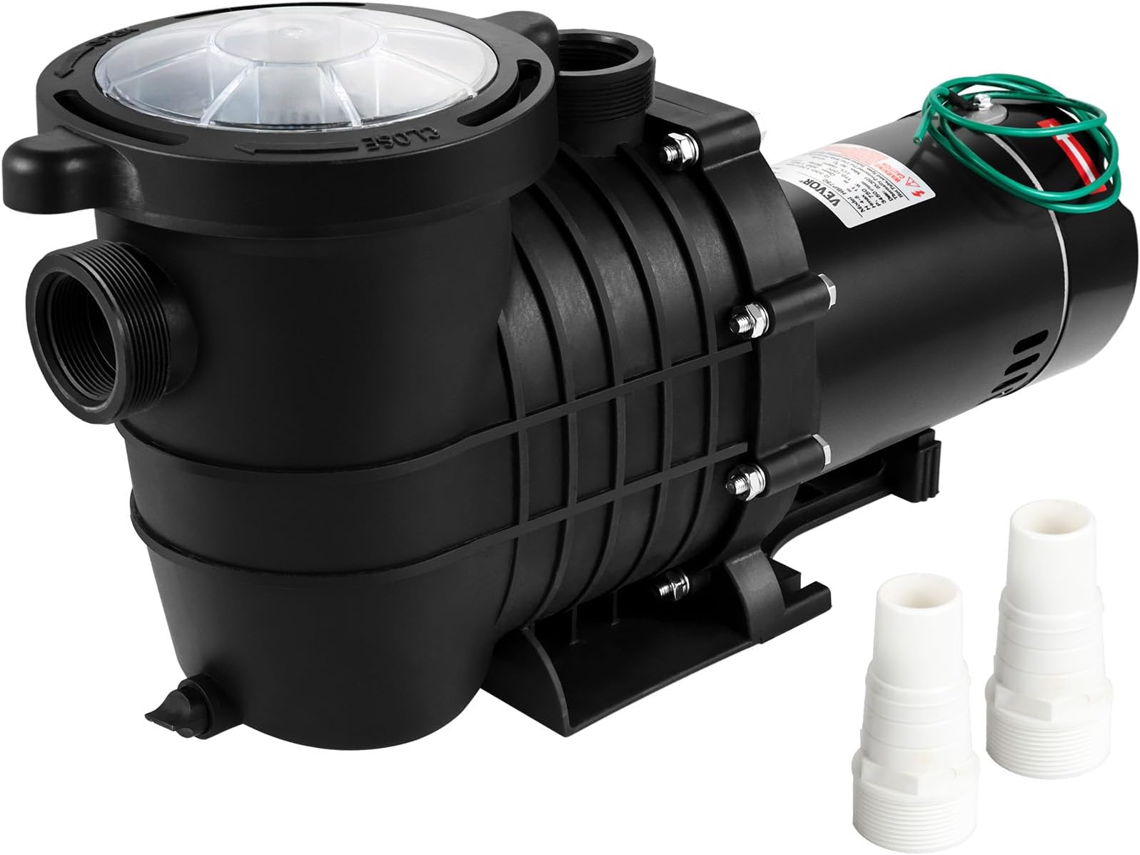 1HP Swimming Pool Pump, Dual Voltage 110V/220V, Circulates 5544GPH for Efficient Water Movement Above Pools, Includes Strainer Basket & Two 1-1/2'' NPT Connectors
