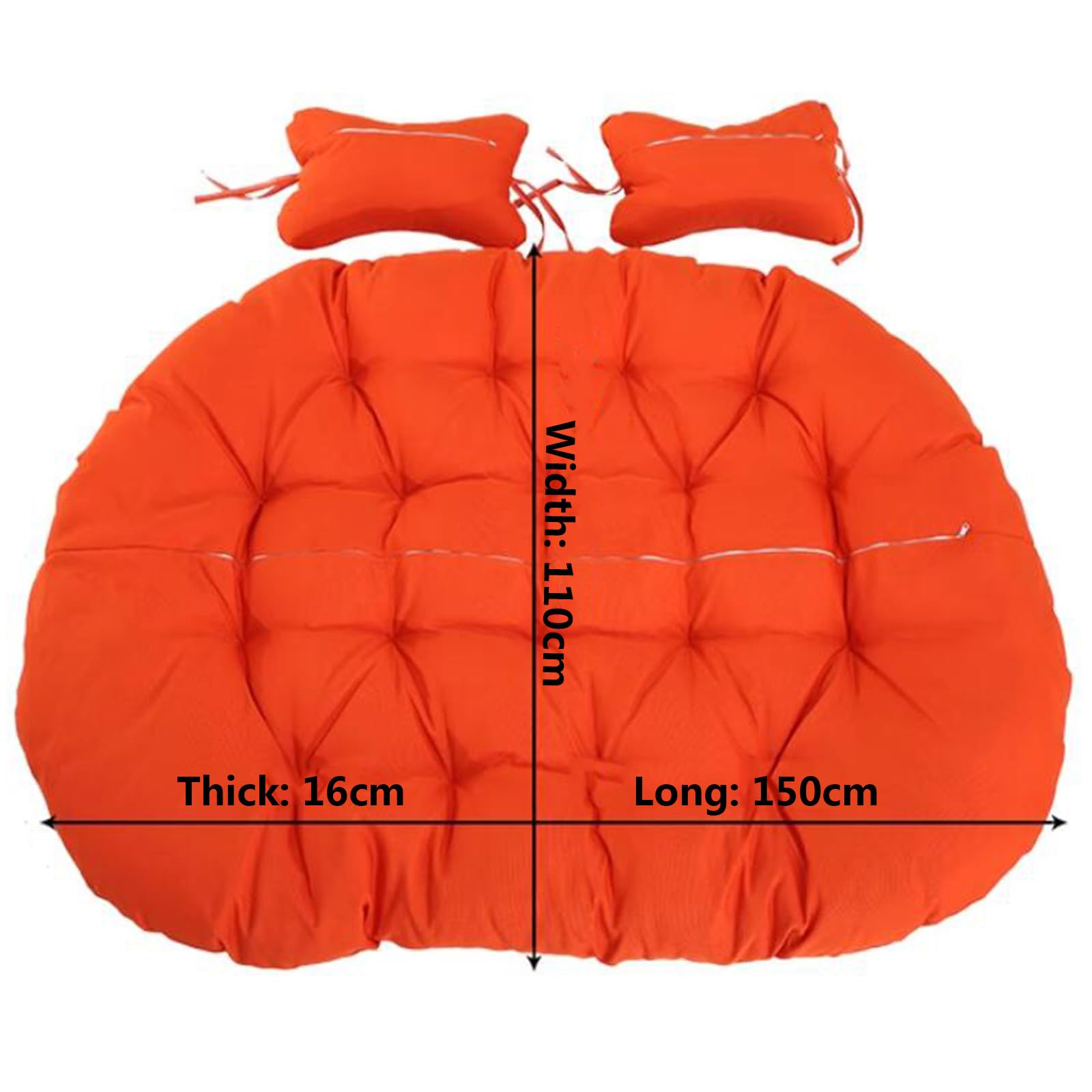 2 Personen Hängesesselkissen Doppel Hängesessel Sitzkissen Dicker Schaukel Hängekorb Sitzkissen Doppeltes Hängestuhl Polster Auflag Für Patio Garden Outdoor Indoor(Color:Khaki)