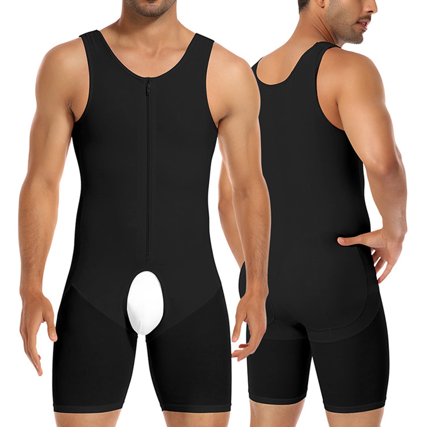 NLAVW Cuerpo de Hombre Shorts Shorts 4XL-6XL, Trainer de Cintura Body Pérdida de Peso Pérdida de Peso Control de la Barriga Completa Cuerpo Shaper,Negro,L