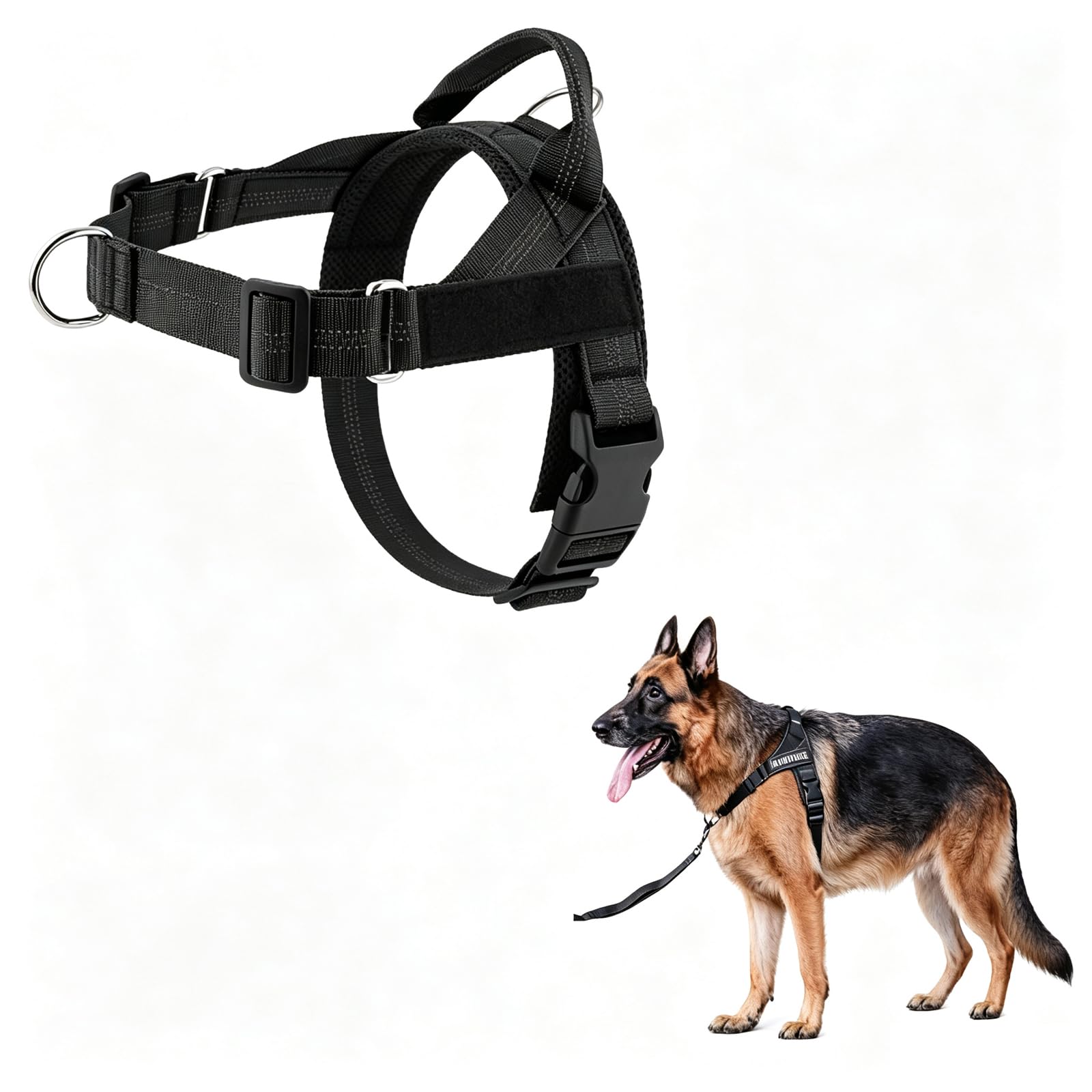 No Pull Dog Harness, Front Clip Breathable Mesh Vest for Medium Large Dogs