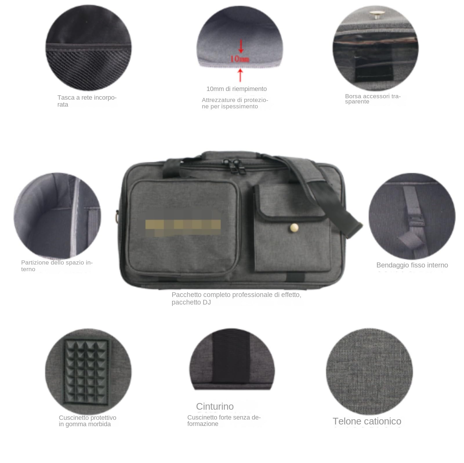 Bolsa de transporte compatible con los pedales multiefectos para guitarra Boss ME-80 / GT-1000 / GX-100 / ME-90, bolsa portaobjetos para pedalera con compartimento para cables, paquete multiefectos