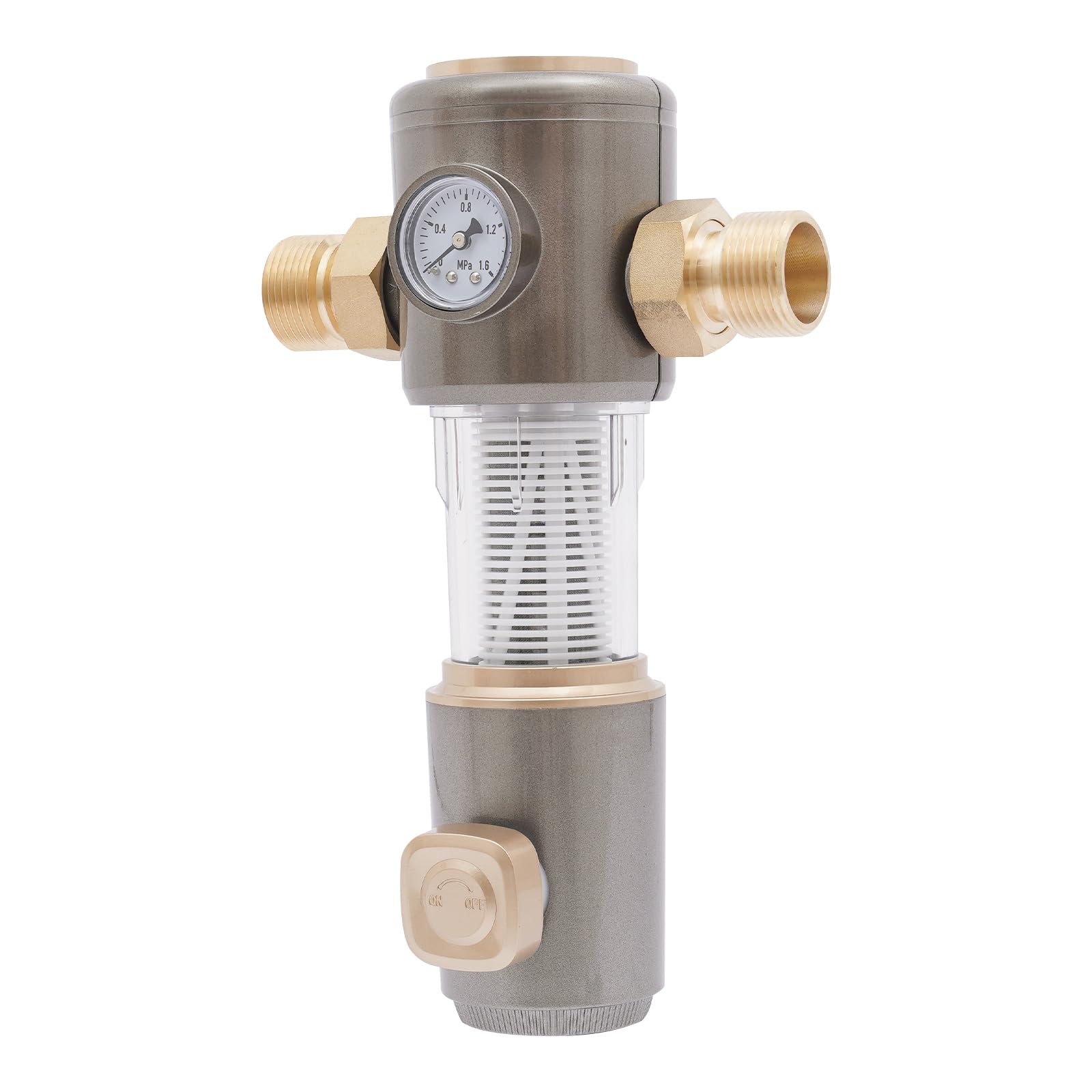Filtro de filtrado de 40 micras de finura de retrolavado, enjuague automático, óxido y filtro de sedimentos, 7 toneladas de alto caudal para plantas de agua domésticas, gris