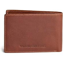 Portland Leather Ridgewell Bifold Wallet for Men - Handmade Full-Grain Leather - Slim Design - RFID Blocking - 3 Card Slots & 2 Bill Compartments - Natural Suede Interior - Saddlestone