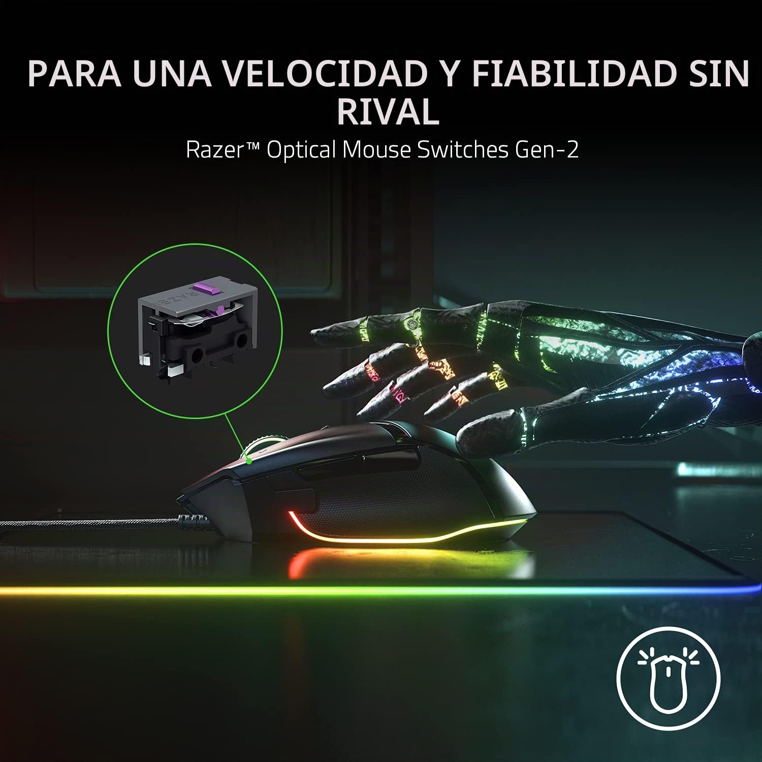 Razer Tartarus V2 - Gaming Keypad con Swtich Mecha-Membrane, Teclado para Juegos, USB, Alámbrico, Tamaño Único, Color Negro & Basilisk V3 - Ratón Gaming,5G, Negro