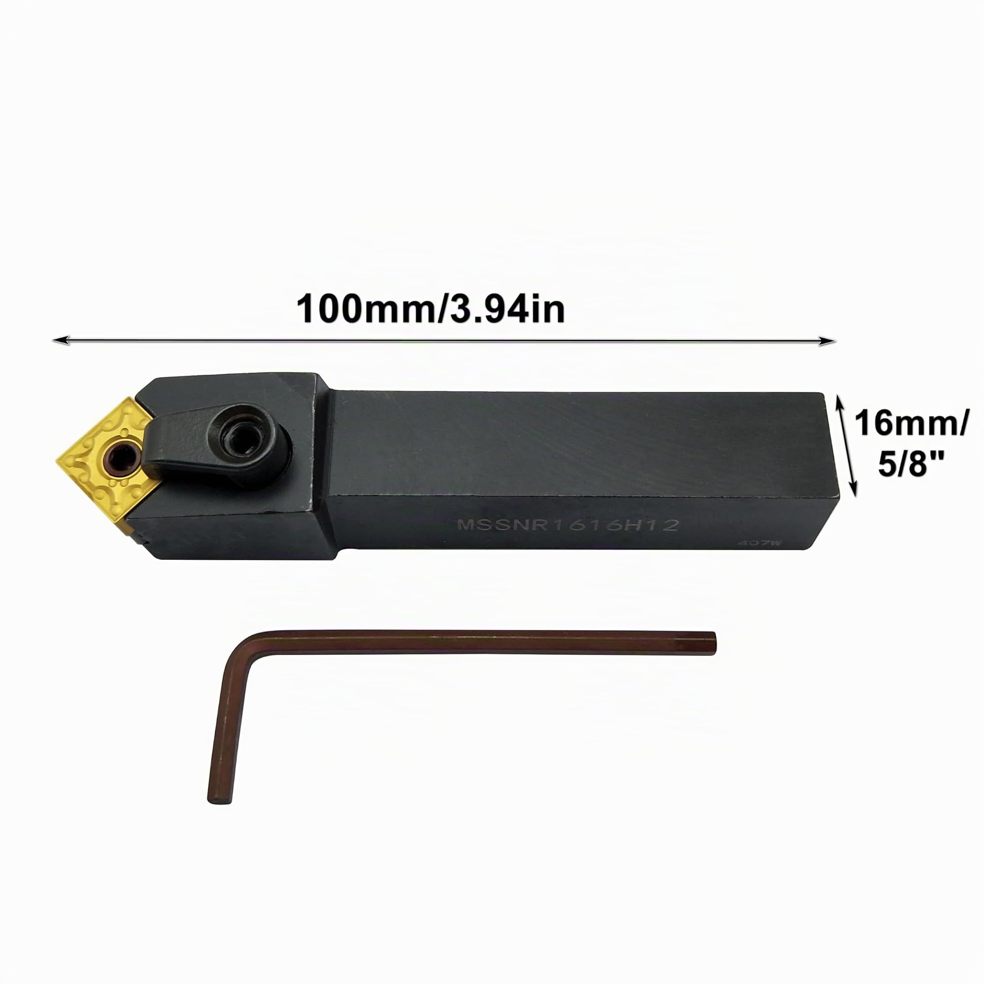 5/8" Outil de tournage MSSNR1616H12 CNC Barre d'alésage de tour Porte-outils de tournage en métal Porte-outil de tournage externe et 10pc SNMG120404-MA/SNMG431-MA insert indexables en carbure