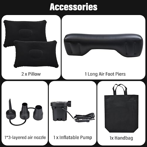 Miniatura 8 de NovelBee Colchón inflable de aire SUV, colchón de aire para asiento trasero, colchón portátil para acampar al aire libre, colchón para dormir para
