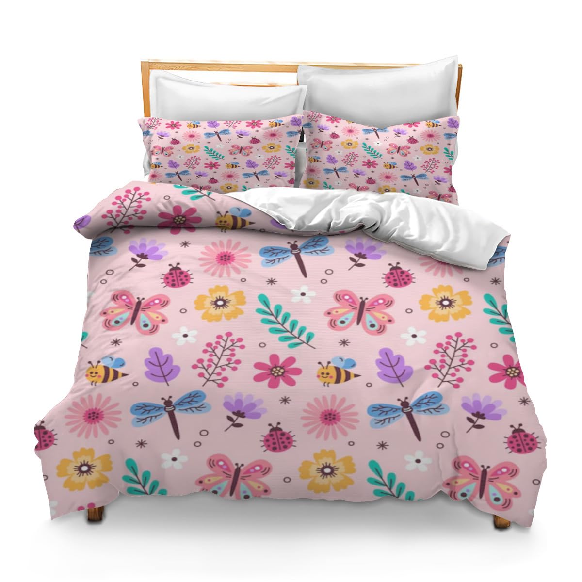 ANGIYUIN Set Biancheria Da Letto 6 Pezzi Arcobaleno Galassia Per Bambini E Ragazze - Letto Matrimoniale, Microfibra Morbida