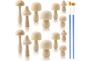 19 Pieces Big Sizes Unfinished Wooden Mushrooms Unpainted Wooden Mushroom Kit Painting
