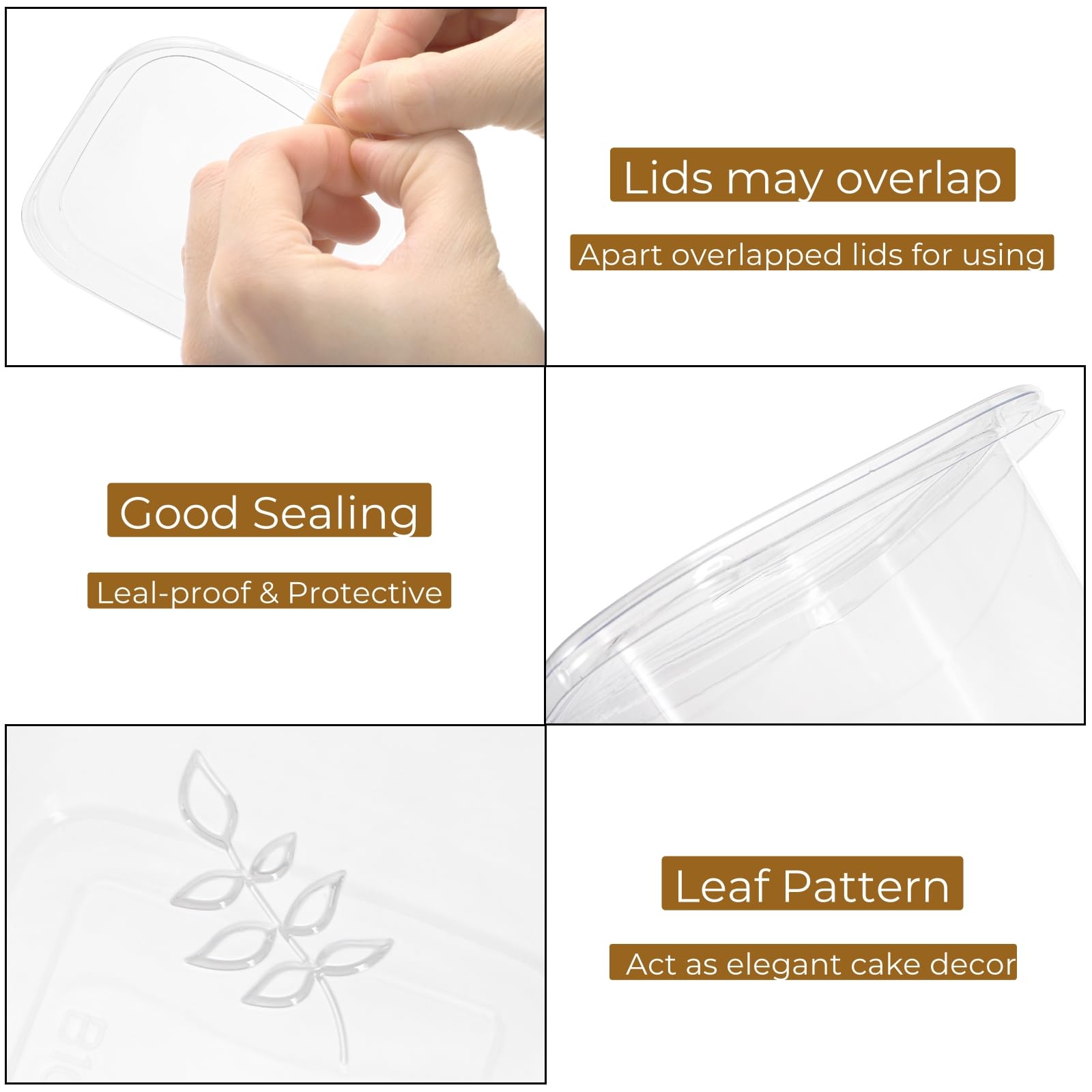 100 Pack 13 oz Square Plastic Dessert Cups, Clear Parfait Cups with Lids Spoons, Disposable Appetizer Tiramisu Container for Pudding, Fruit, Mousse, Shortcake, Yogurt