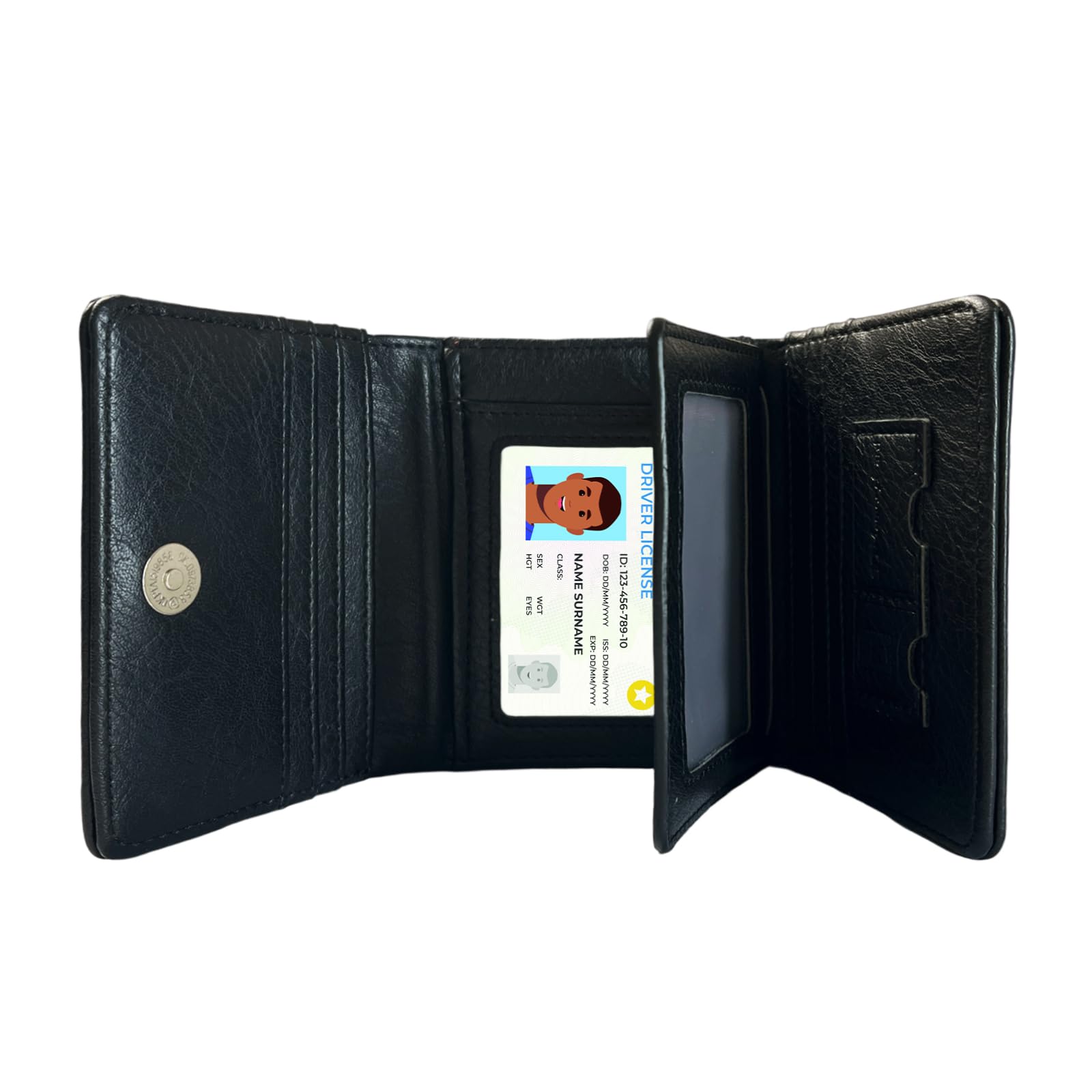 HiChiclife Portmonee Herren mit RFID, Große Kapazität Geldbörse aus PU Leder, Viele Kartenfächer, Ohne Münzfach – Schwarz