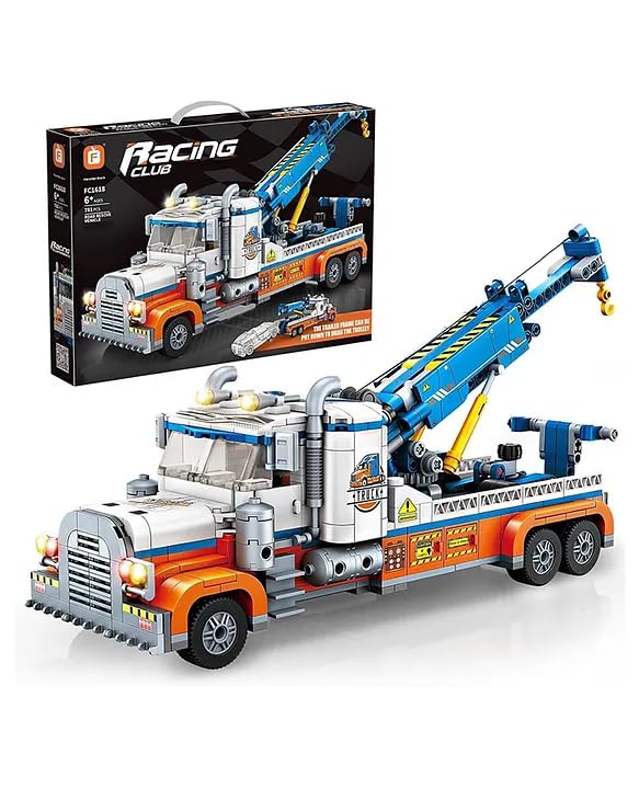 SR TOYS Tow Truck Technik Building & Assembling Play Set, Road Rescue Vehicle with Crane Toy, City Crane Construction Building Set,Educational Building Blocks Toys for Kids [781 Pieces - Age 6+]-image-16