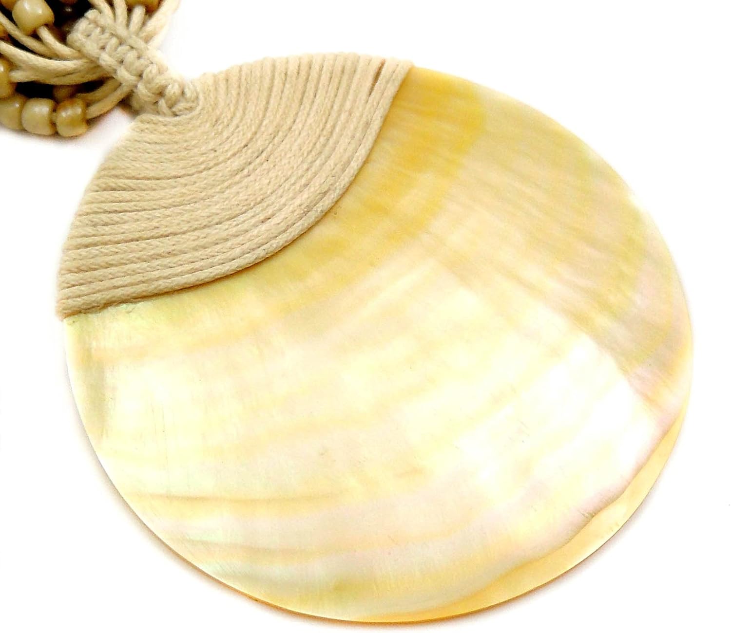 Handcrafted Round Mother of Pearl Necklace, Natural Mother of Pearl Beads Necklace for Women Jewelry (EA008) - Image 2