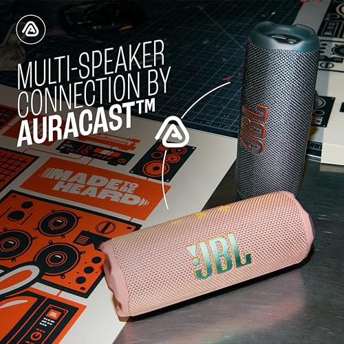 Image of JBL Flip 7 Wireless Portable Bluetooth Speaker, Bold Pro Sound with AI Sound Boost, 16Hrs of Playtime, IP68 Water & Dustproof, Multi-Speaker Connection by Auracast, Personalization App (Purple)