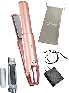 【ZIPで紹介!旅行神アイテム2位】アゲツヤ コードレスミニヘアアイロンⅢ(ピンク)【PSE認証取得製品】電池着脱可 機内持ち込み可能 typeC充電 3000mA 300W 3段階温度調節 2wayカール&ストレートアイロン AG-0008-PK