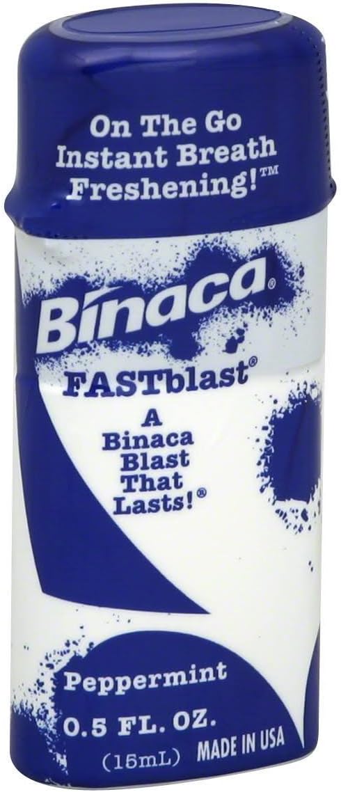 Binaca Fast Blast Breath Spray PepperMint 0.50 oz (Pack of 3)