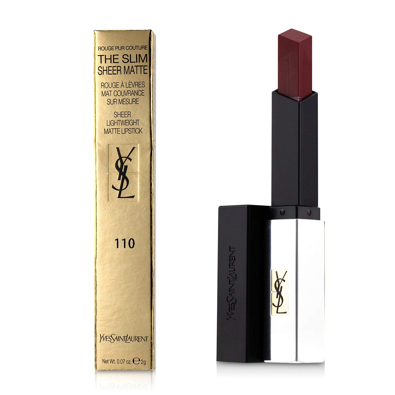 Yves Saint Laurent Rouge Pur Couture The Slim Sheer Matte, 110 Berry Exposed 30 g