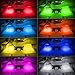 ICBEAMER RGB Interior Car Lights - Interior LED Strip Smart Phone Control APP Color Floor Matt Light w/Sound Active Function Atmosphere Under Dash/Seat Car Charger DC 12V Lighting Kit